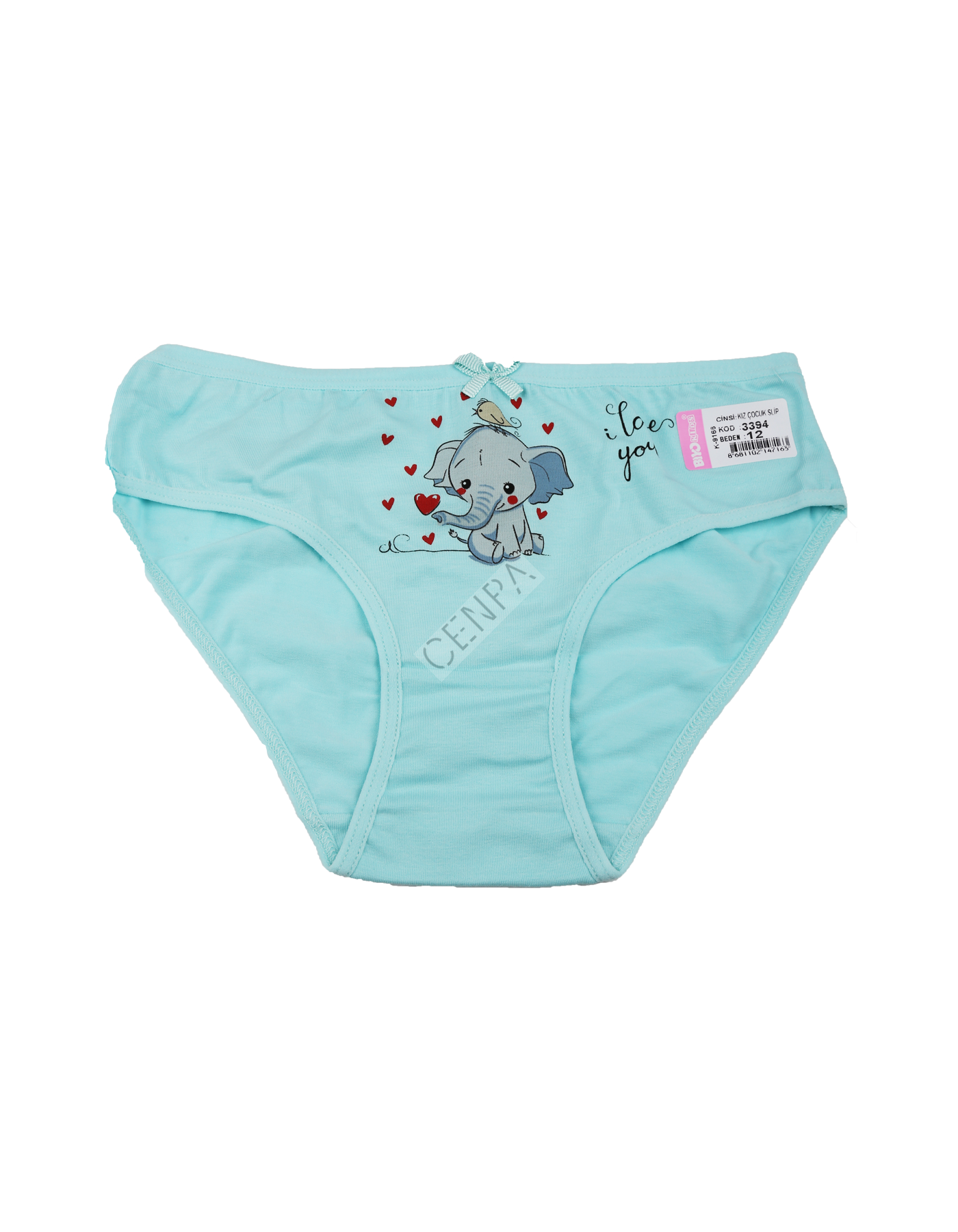 Biyokids Kız Çocuk 12-13 yaş Mavi Baskılı Renkli Slip