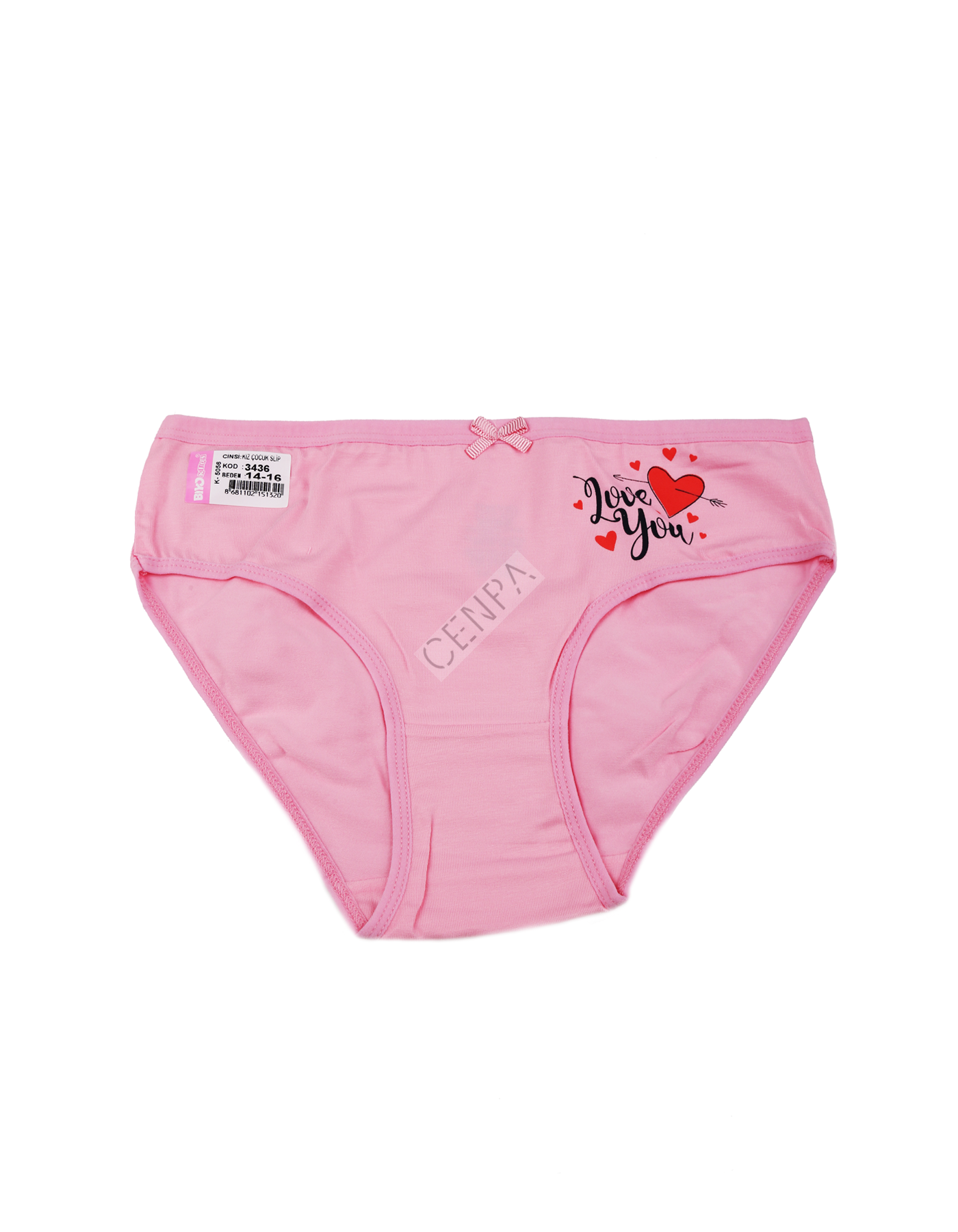 Biyokids Kız Çocuk 14-16 yaş Koyu Pembe Baskılı Renkli Slip