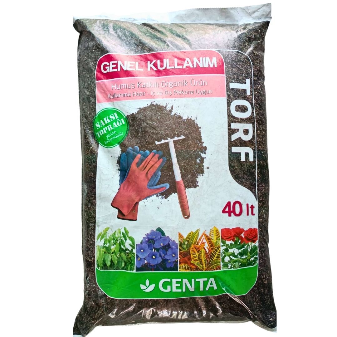 Genta Genel Kullanım Torfu 40 Lt / Humus Katkılı Organik Ürün / Kullanıma Hazır İç Ve Dış Mekana Uygun