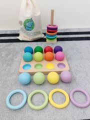 Muzipo Kids Eşleştirme Topları Renkli Ahşap Çocuk Oyuncağı