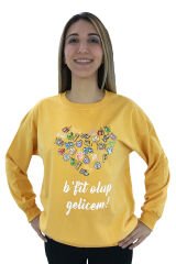 SWEATSHIRT B-fit OLACAĞIM SARI