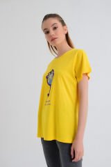 b-fit Kadın Kısa Kollu Baskılı T-Shirt Wormie Ayna