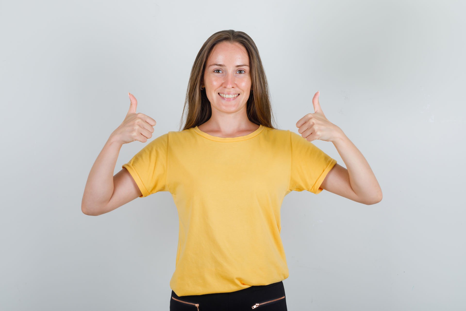 b-fit Sportif Kadın Pamuk Tişört - Sarı