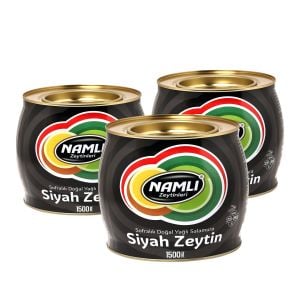 3 LÜ KAMPANYA - GEMLİK  SİYAH FIÇI ÖZEL TAŞ BASKI SİYAH İRİ ZEYTİN 1,5 KG