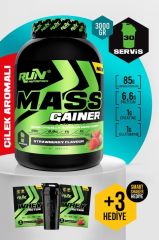 Gainer - 3 kg - Çilek Aromalı - 30 Servis - Hediyeli