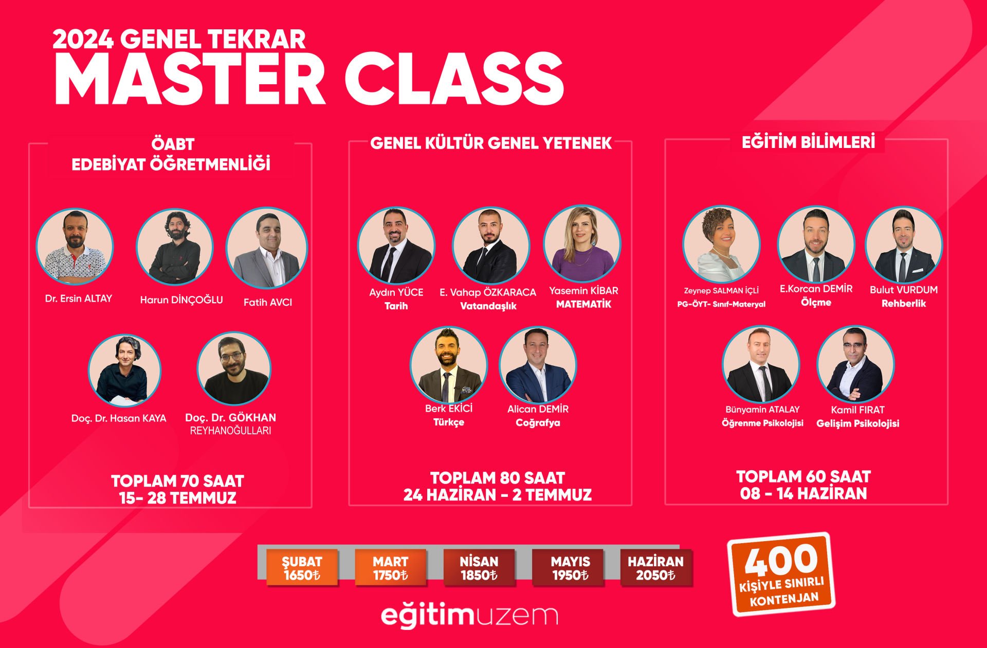2024 KPSS Genel Tekrar Master Class ÖABT Türk Dili ve Edebiyatı Öğretmenliği  +Genel Yetenek-Genel Kültür +Eğitim Bilimleri