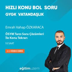 2024 GYGK VATANDAŞLIK Hızlı Konu Bol Soru  Emrah Vahap Özkaraca İle Bireysel Soru Çözüm