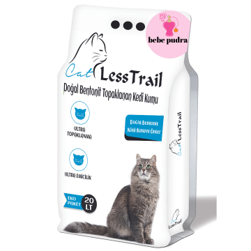 LESS Trail 20 Lt Ince Tane Pudra Kokulu Beyaz Bentonit Kedi Kumu