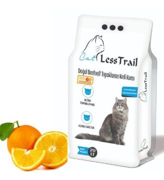 Less Trail 20 Lt Ince Tane Portakal Kokulu Beyaz Bentonit Kedi Kumu