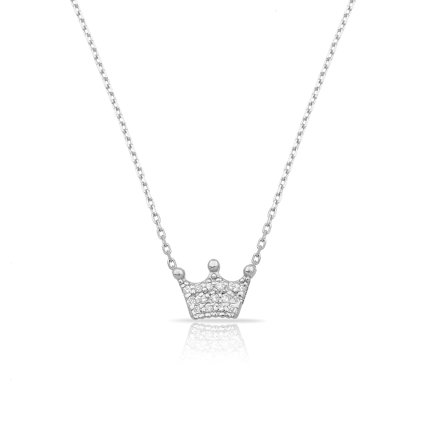 14K CROWN DIAMOND NECKLACE