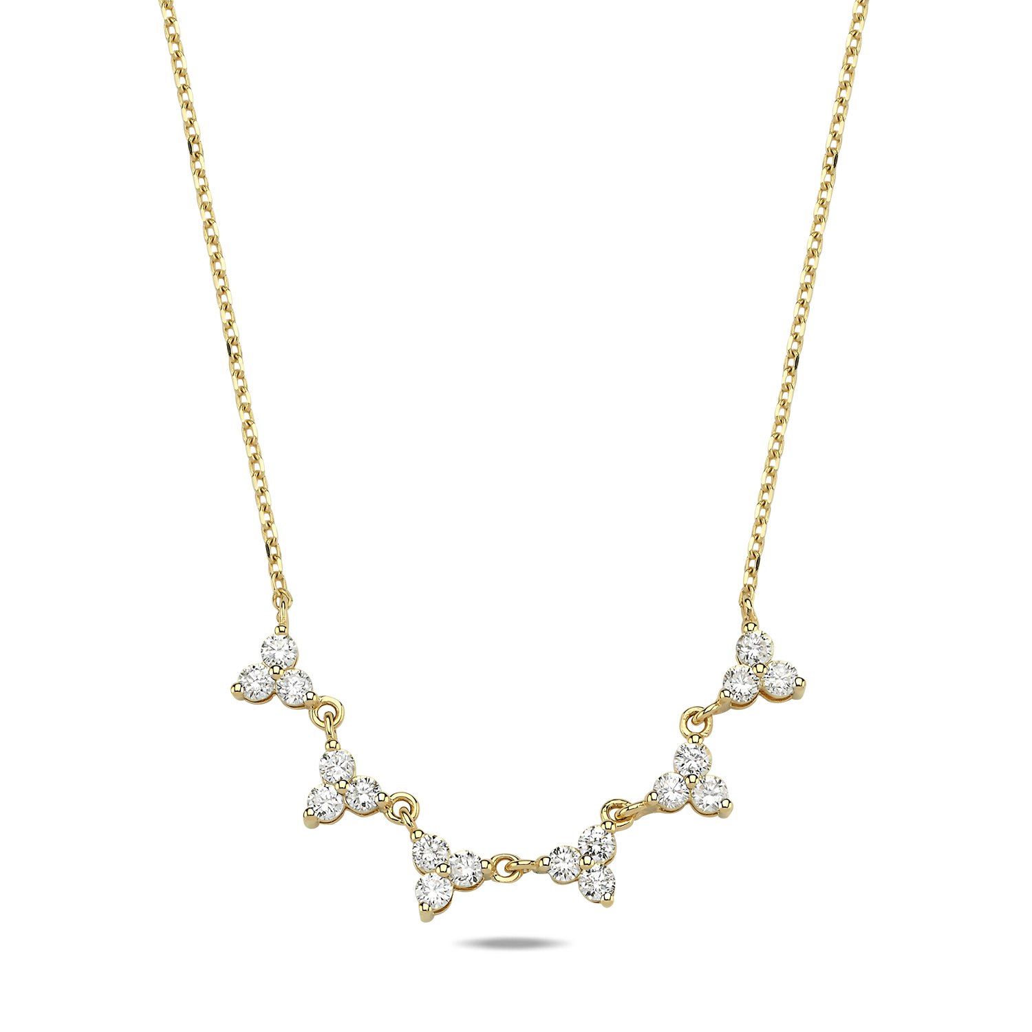14K TRINITY DIAMOND NECKLACE