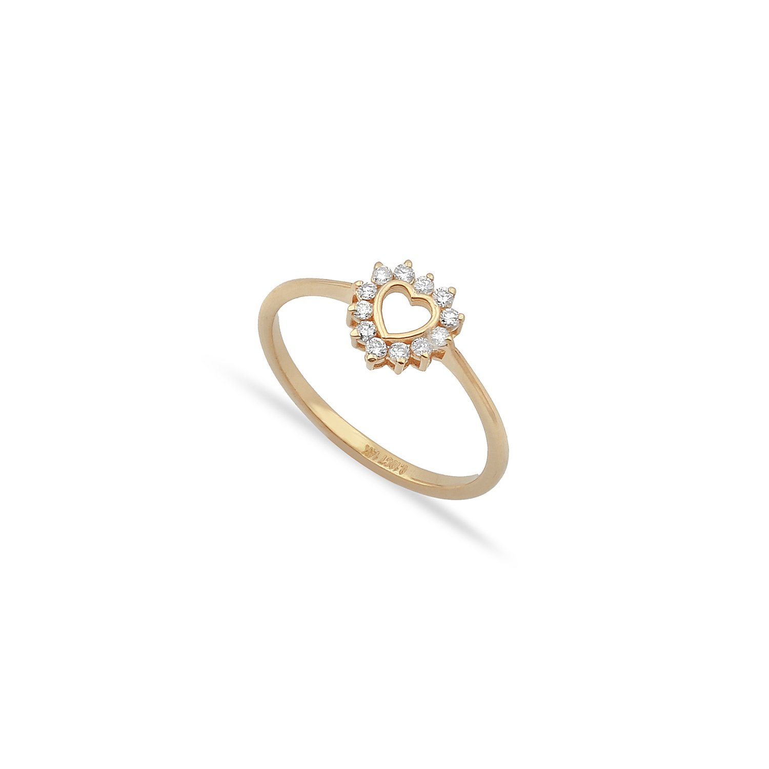 14K HEART DIAMOND RING