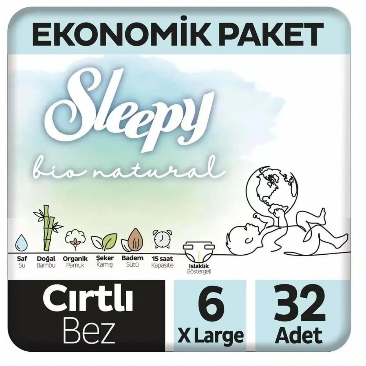 SLEEPY BİO NATURAL 6 Numara Xlarge 32 Adet