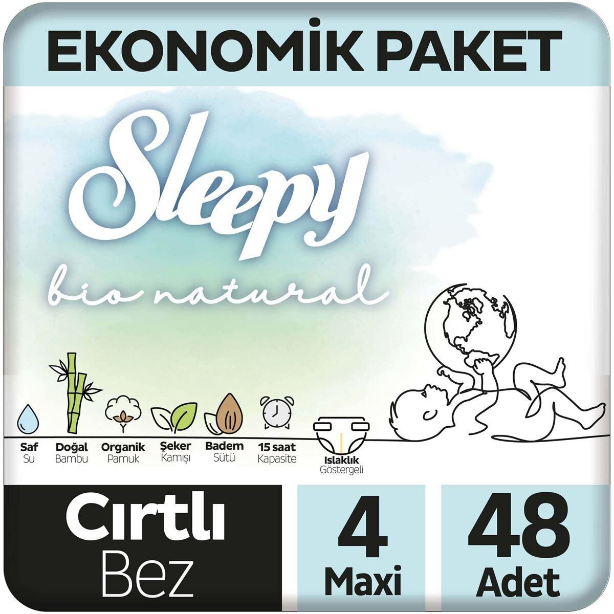 SLEEPY BİO NATURAL 4 Numara Maxi 48 Adet