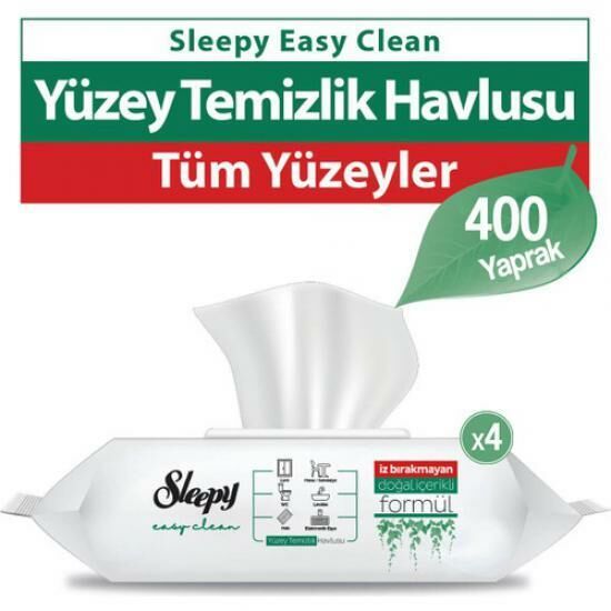 Sleepy Easy Clean Yüzey Temizlik Havlusu 100'lü 4 Paket