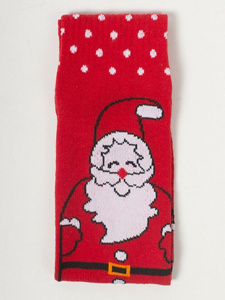Noel Baba Desenli Unisex Çorap NT76