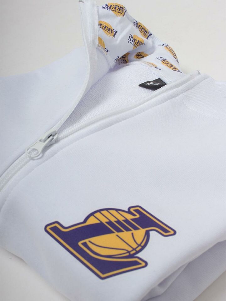 Los Angeles Basketbol Yarım Fermuarlı Crop Sweatshirt NT96