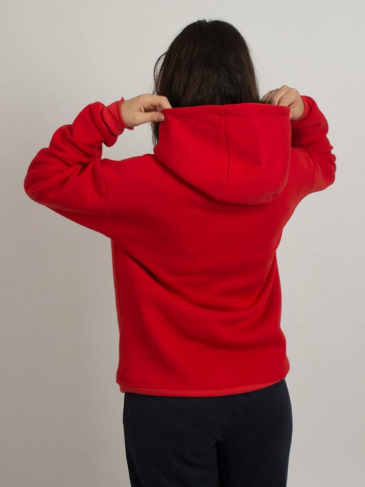 Kırmızı Basic Unisex Sweatshirt Hoodie 8665