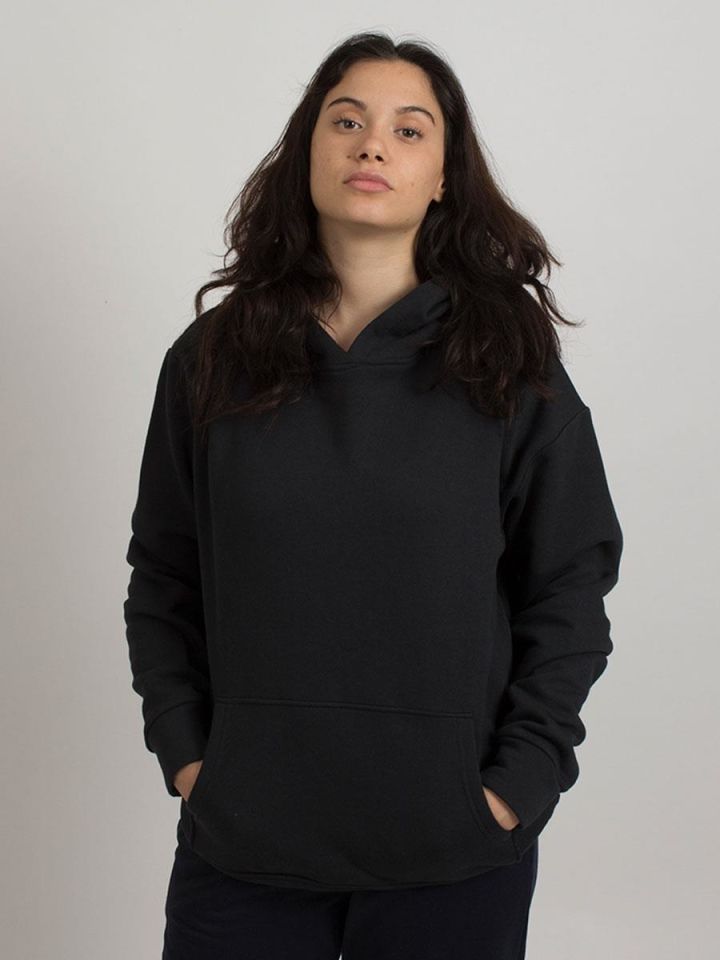 Siyah Basic Unisex Sweatshirt Hoodie 8666