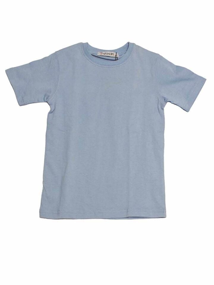Mavi Düz Sade Çocuk Tişört