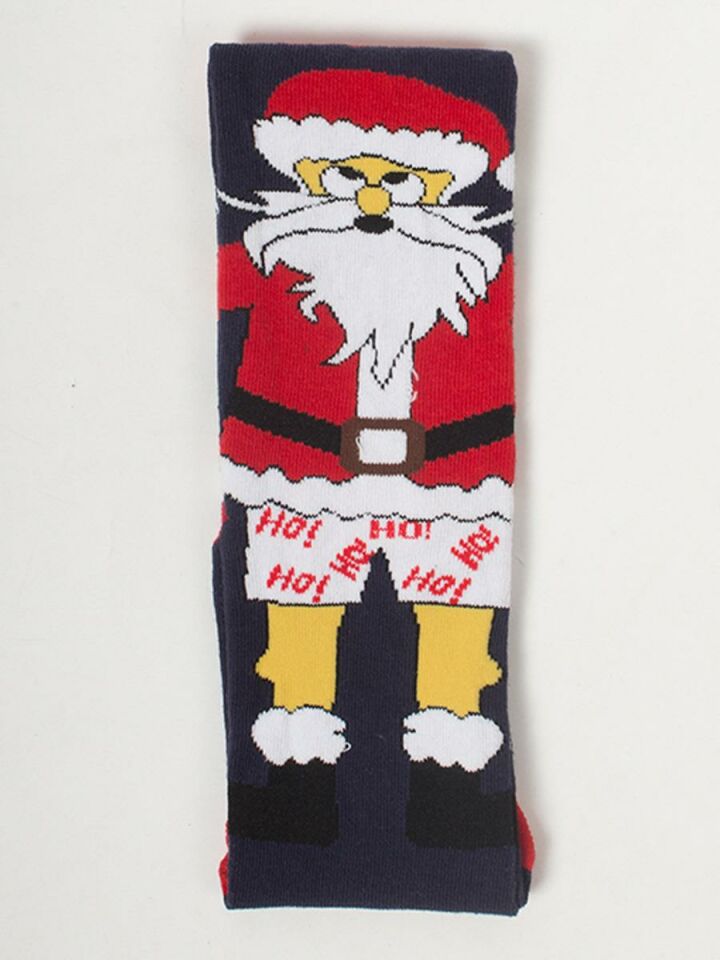 Penye Noel Baba Desenli Yılbaşı Çorap NT59