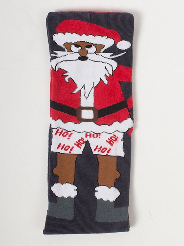 Penye Noel Baba Desenli Kolej Çorap NT60