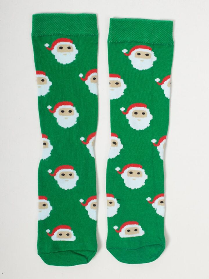Penye Noel Baba Küçük Desenli Çorap NT62
