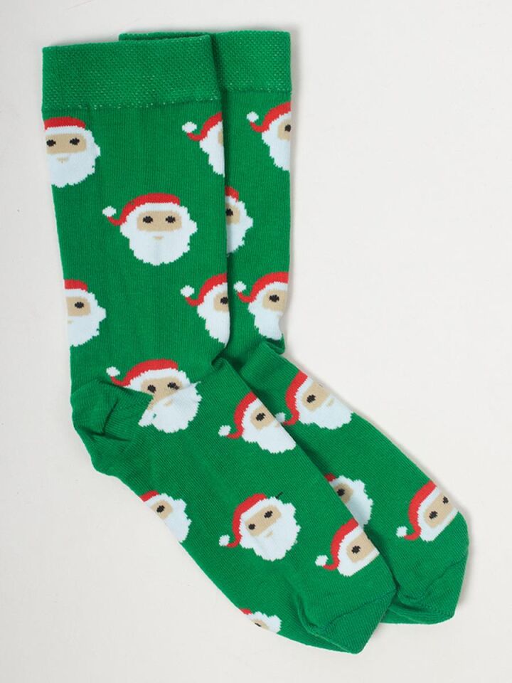 Penye Noel Baba Küçük Desenli Çorap NT62