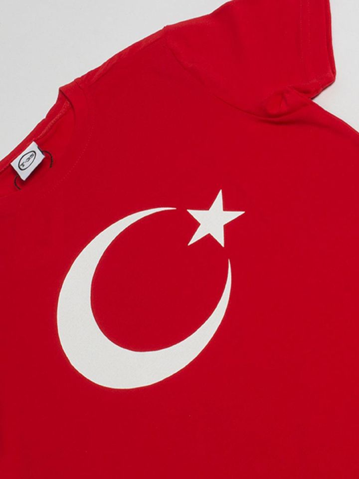 Türk Bayrağı Ay Yıldız Unisex Çocuk Tişört 8509