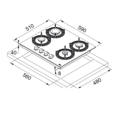 Franke Maris FHMF 604 4GC Black Glass Ocak