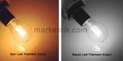 Marketcik 6 Watt E27 Duy ST64 Armut Model Beyaz Işık Led Filament Ampul