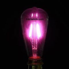 Edison Dekoratif Pembe Led Rustik Ampul 4 Watt E27 Duy, ST64 Oval Armut Ampul Modeli