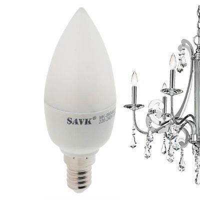 Marketcik 5-7 Watt E14 İnce Duy Led Avize Ampulü, Beyaz - Sarı Işık