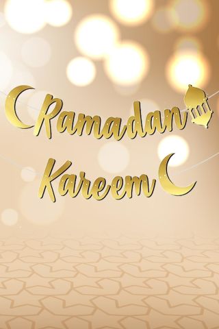 Ramadan Kareem Kaligrafi Banner Gold Renkli İpe Dizili Altın Ramazan Süsü