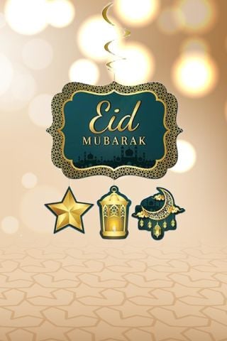 Eid Mubarak Yazılı Tavana Duvara Asılan Süs İpli Ramazan Süs Seti