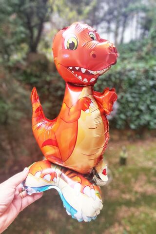 Ayaklı Dinazor Folyo Balon 2 Dik Durabilen Masa Üstü Boy Dinozor 45cm