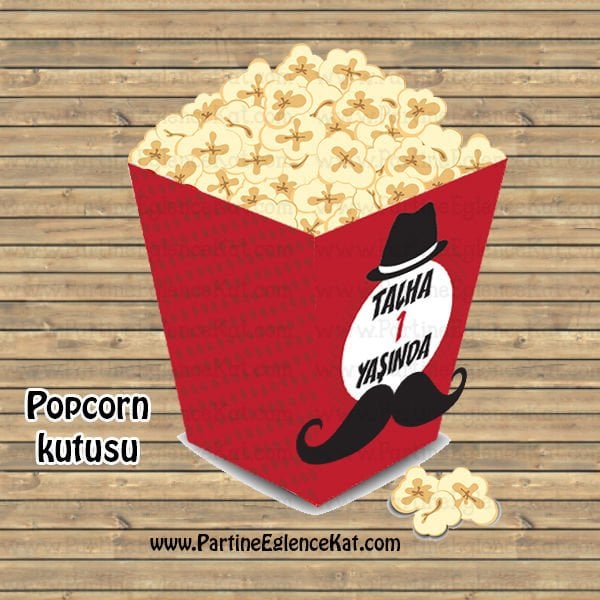 Bıyık Konsept Popcorn Kutusu