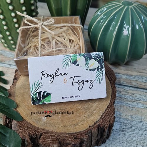 Monstera Zambak Konsept Baskılı Taş Magnet