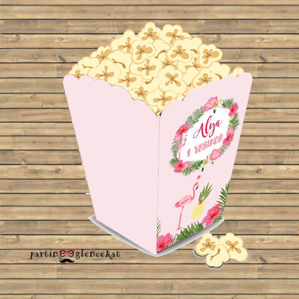 Flamingo Aloha Konsept Popcorn Kutusu