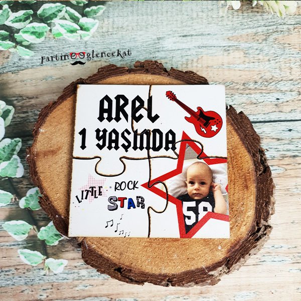 Little Rock Star Konsept Ahşap Puzzle Magnet