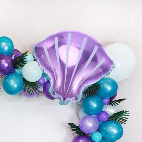 Deniz Kabuğu Şekilli Büyük Folyo Balon Doğum Günü Süsleme Balonu