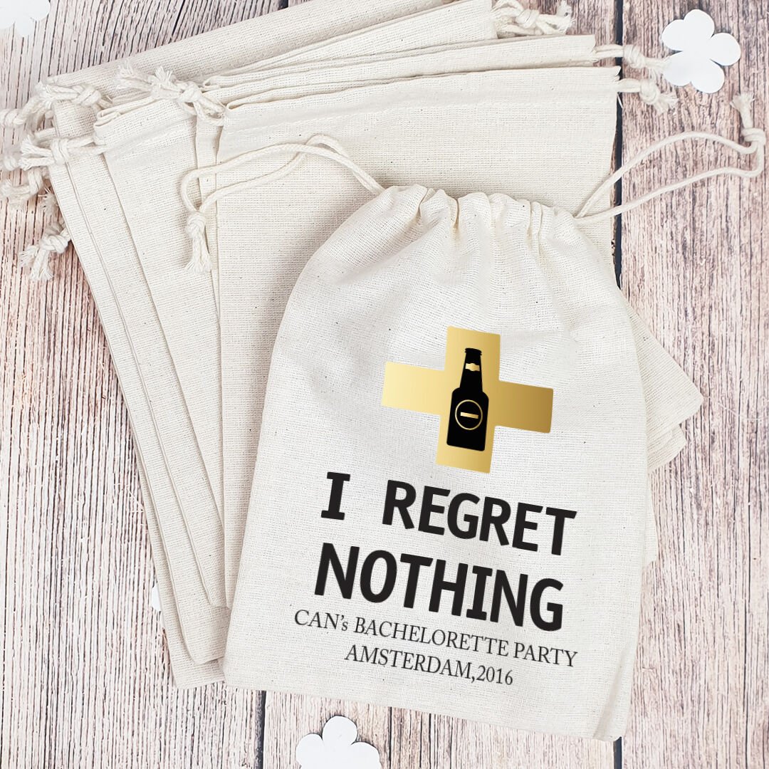 İsme Özel Baskılı Kese I Regret Nothing Hangover Kit