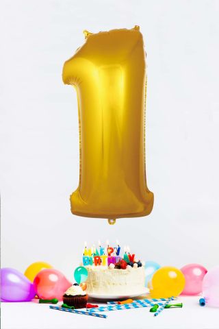 Gold Rakam Folyo Balon Gold Sayı Balonlar 16 inç 40 cm