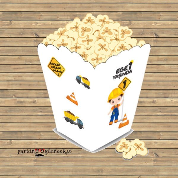 İnşaat Konsept Popcorn Kutusu