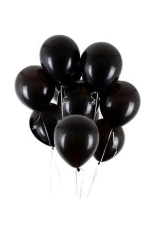 Metalik Siyah Balon 12'' 30 Cm Metalik Balon 10lu Paket