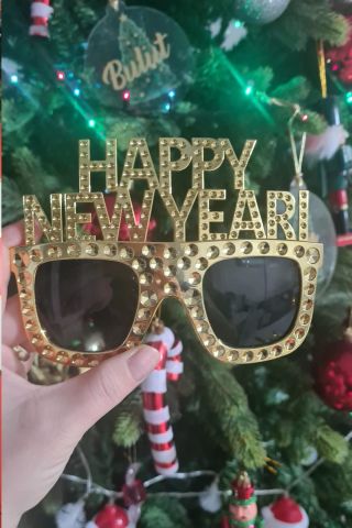 Gold Lüks Happy New Year Yılbaşı Parti Gözlüğü Yılbaşı Parti Gözlük