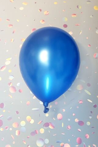 Metalik Mavi Balon 12'' 30 Cm Metalik Balon 10lu Paket