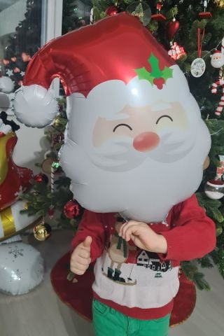 Noel Baba Balonu Yılbaşı Süsleri Noel Baba Kafası Balon 45cm