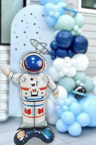 Ayaklı Astronot Balon Uzay Konsept Doğum Günü Balonu Büyük Astronot 85cm