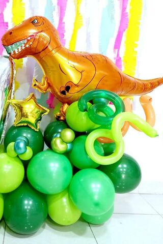 Turuncu T-rex Dinozor Folyo Balon Trex Dinazor Balon 110cm